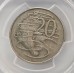 AUSTRALIA 1966 . TWENTY 20 CENTS COIN . VARIETY . WAVY 2